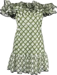 Giambattista Valli Mini-jurk met ruche afwerking Groen