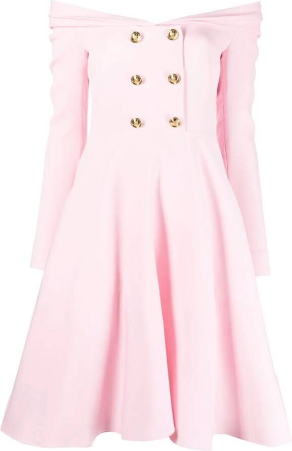 Giambattista Valli Off-shoulder jurk Roze