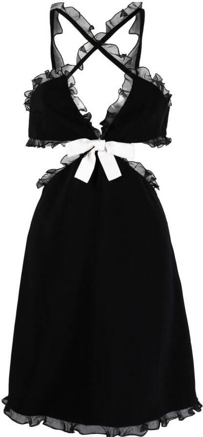 Giambattista Valli Mini-jurk verfraaid met strik Zwart