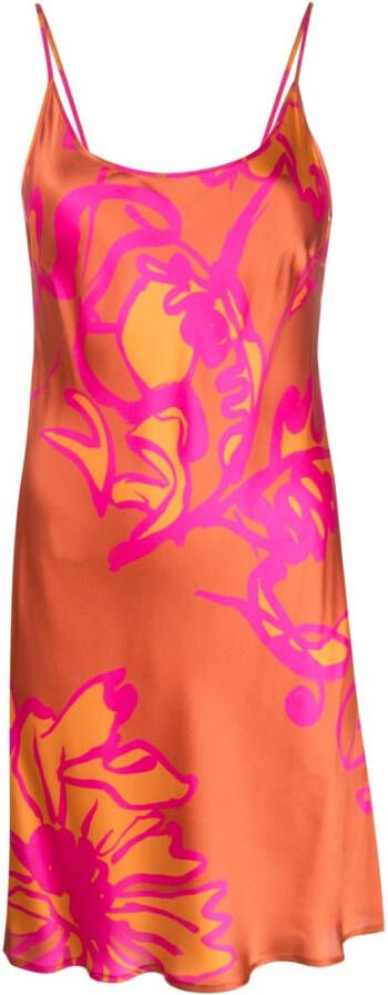 Gianluca Capannolo Mini-jurk met bloemenprint Oranje