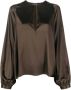Gianluca Capannolo Zijden blouse Bruin - Thumbnail 1