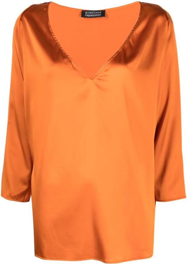 Gianluca Capannolo Zijden blouse Oranje