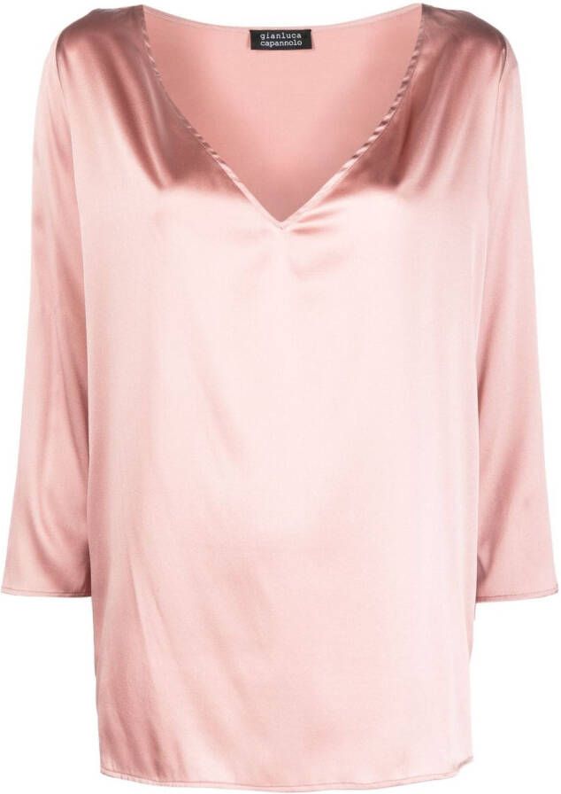 Gianluca Capannolo Zijden blouse Roze