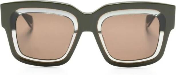 GIGI STUDIOS Dazzle zonnebril met vierkant montuur Groen