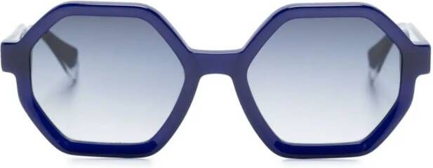 GIGI STUDIOS Shirley zonnebril met geometrisch montuur Blauw