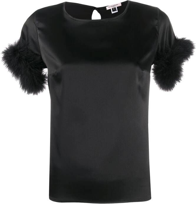 Gilda & Pearl Blouse met veren afwerking Zwart