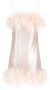 Gilda & Pearl Mini-jurk met afwerking van veren Roze - Thumbnail 1