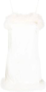 Gilda & Pearl Mini-jurk met veren afwerking Beige
