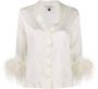 Gilda & Pearl Satijnen pyjamashirt Wit - Thumbnail 1