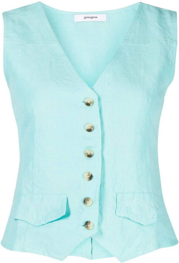 Gimaguas Blouse van katoen-linnenmix Groen