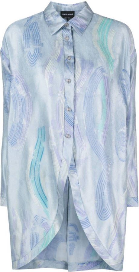 Giorgio Armani Zijden blouse Blauw
