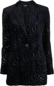Giorgio Armani abstract-pattern velvet blazer Blauw