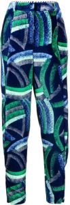Giorgio Armani abstract-print tapered-leg trousers Blauw
