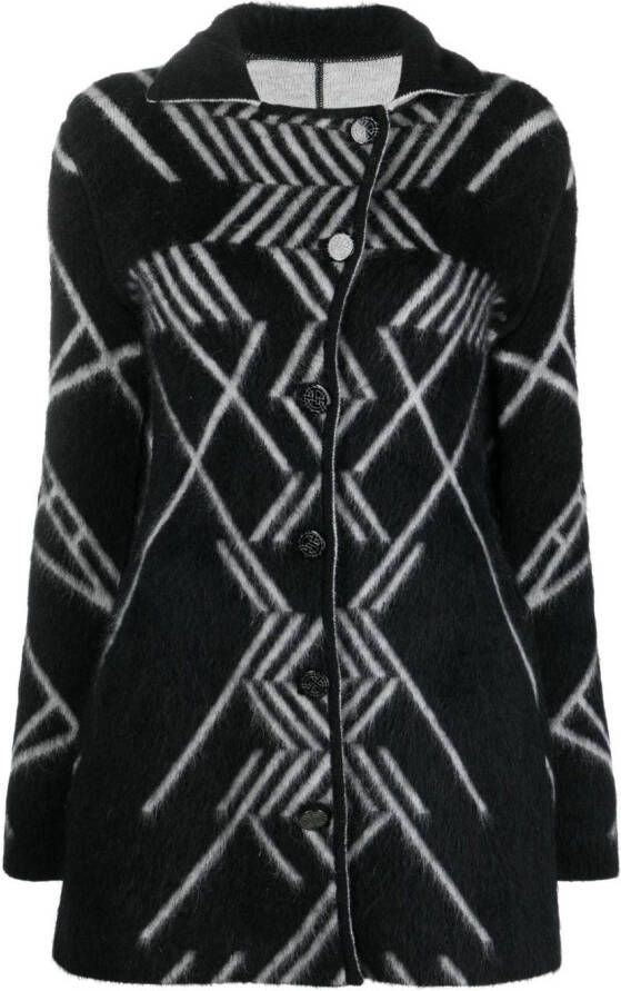 Giorgio Armani Jas met abstracte print Zwart