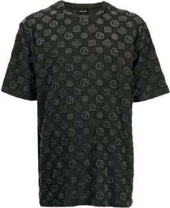 Giorgio Armani all-over logo-print T-shirt Zwart