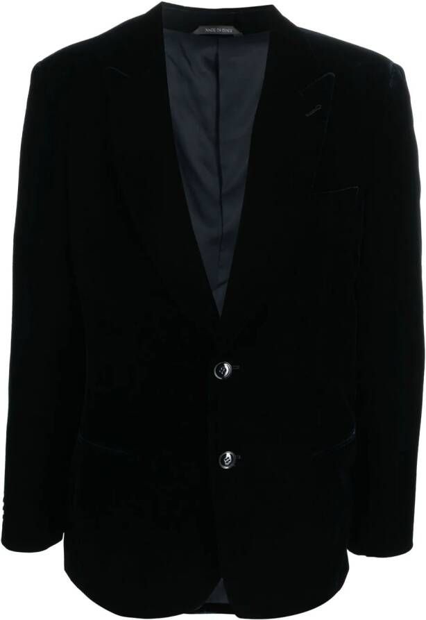 Giorgio Armani Blazer met fluwelen-effect Zwart