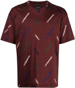 Giorgio Armani chalk-print cotton T-shirt Rood