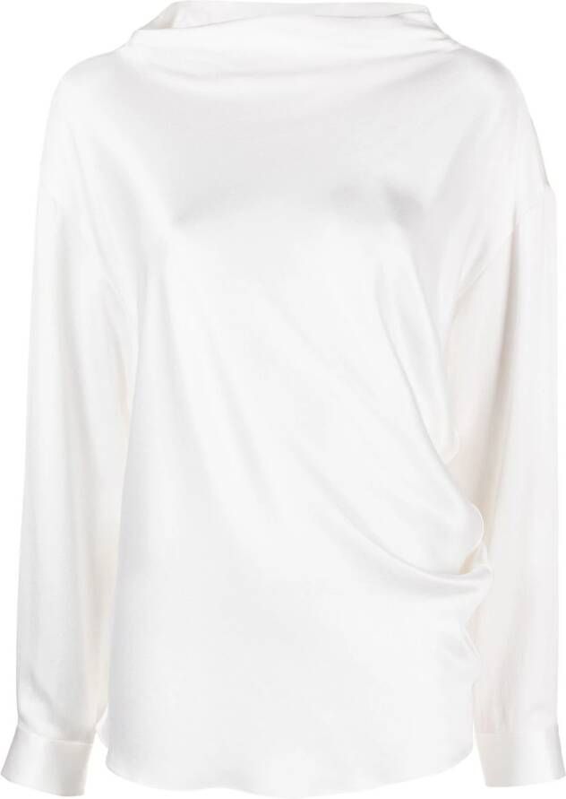 Giorgio Armani Gedrapeerde blouse Wit