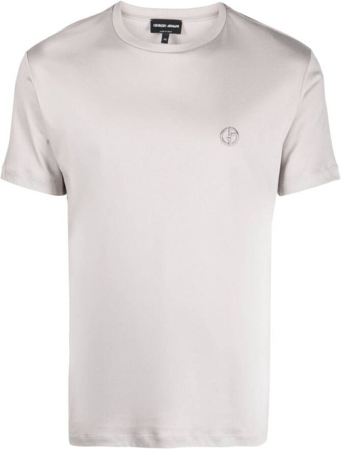 Giorgio Armani T-shirt met geborduurd logo Grijs