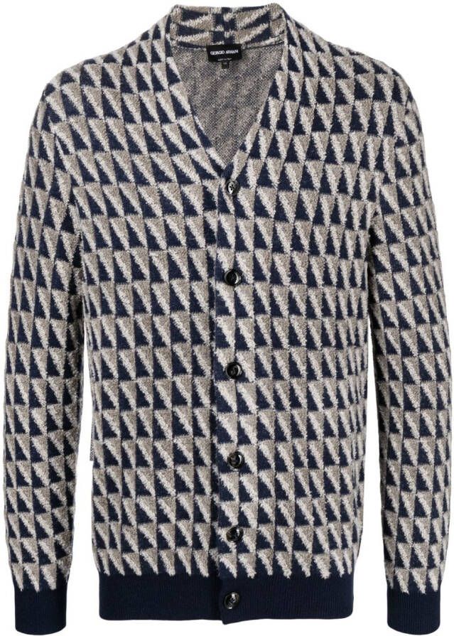 Giorgio Armani Vest met geometrisch patroon Blauw