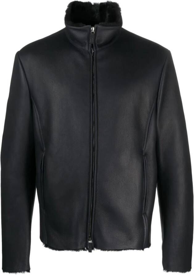 Giorgio Armani Getextureerd jack Blauw