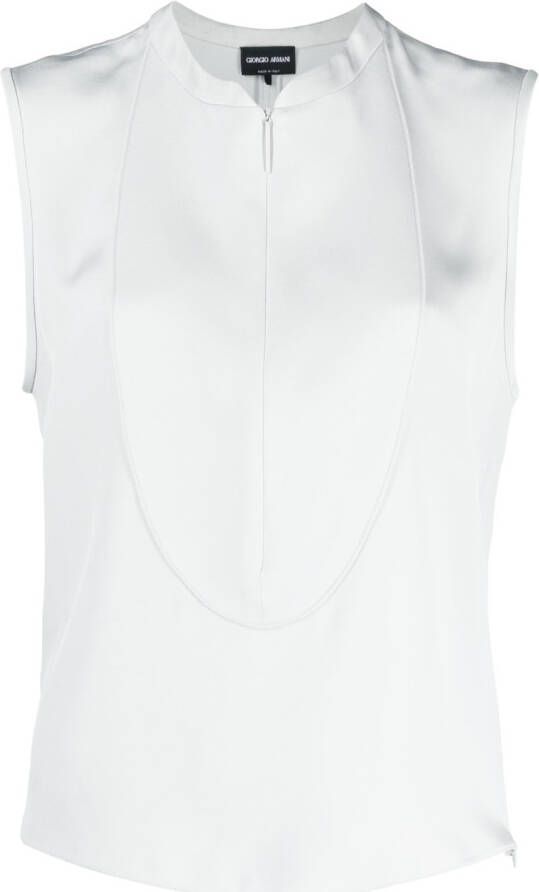 Giorgio Armani Mouwloze blouse Grijs