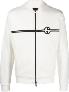 Giorgio Armani Sweater met geborduurd logo Wit