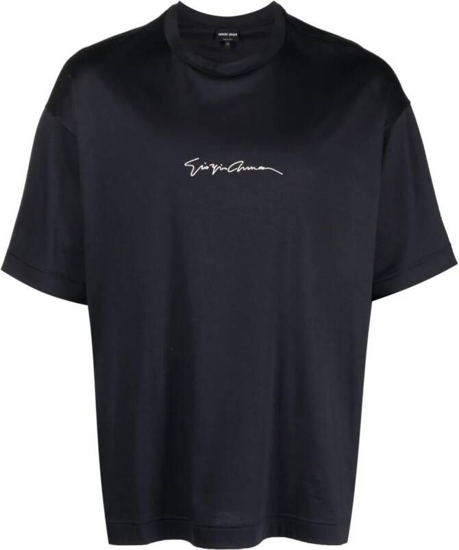 Giorgio Armani T-shirt met logoprint Blauw