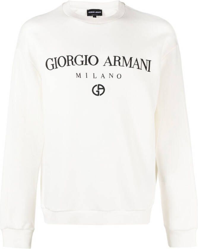 Giorgio Armani Sweater met logoprint Wit