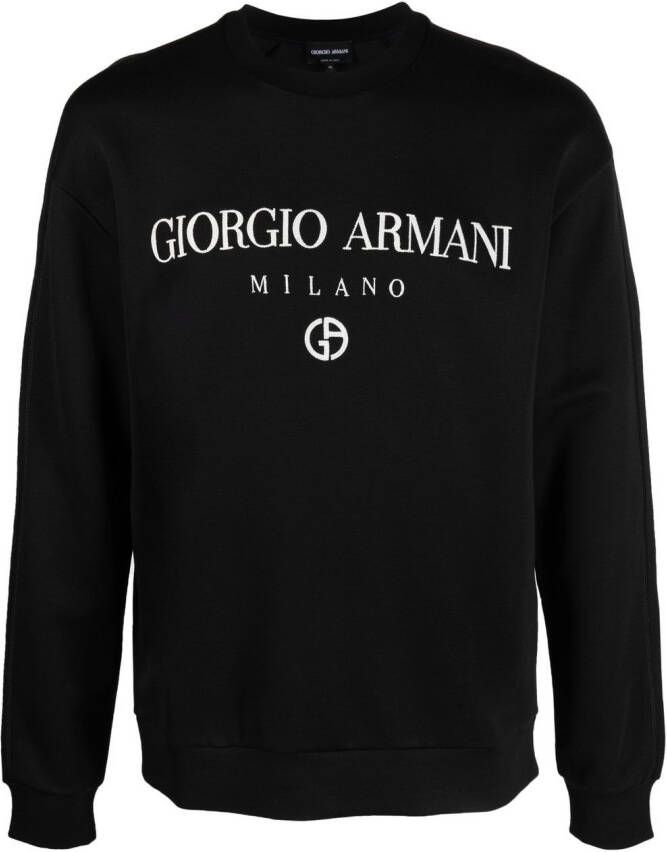 Giorgio Armani Sweater met logoprint Zwart