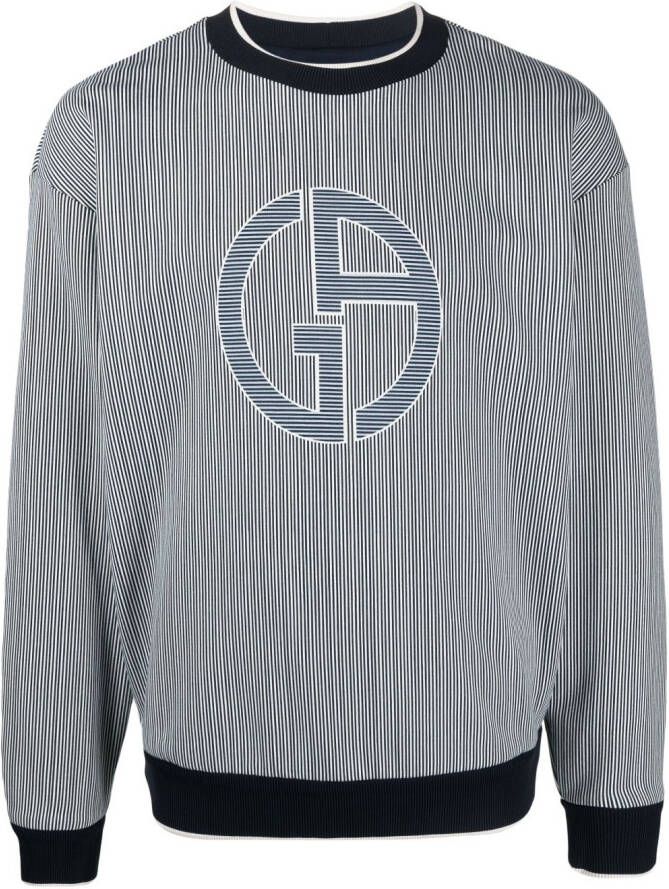 Giorgio Armani Sweater met logoprint Blauw