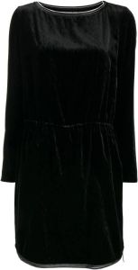 Giorgio Armani long-sleeve shift dress Zwart