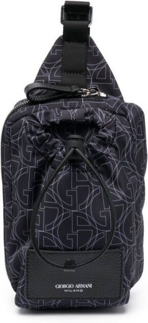 Giorgio Armani Rugzak met monogramprint Blauw