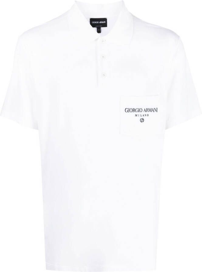 Giorgio Armani Poloshirt met borstzak Wit
