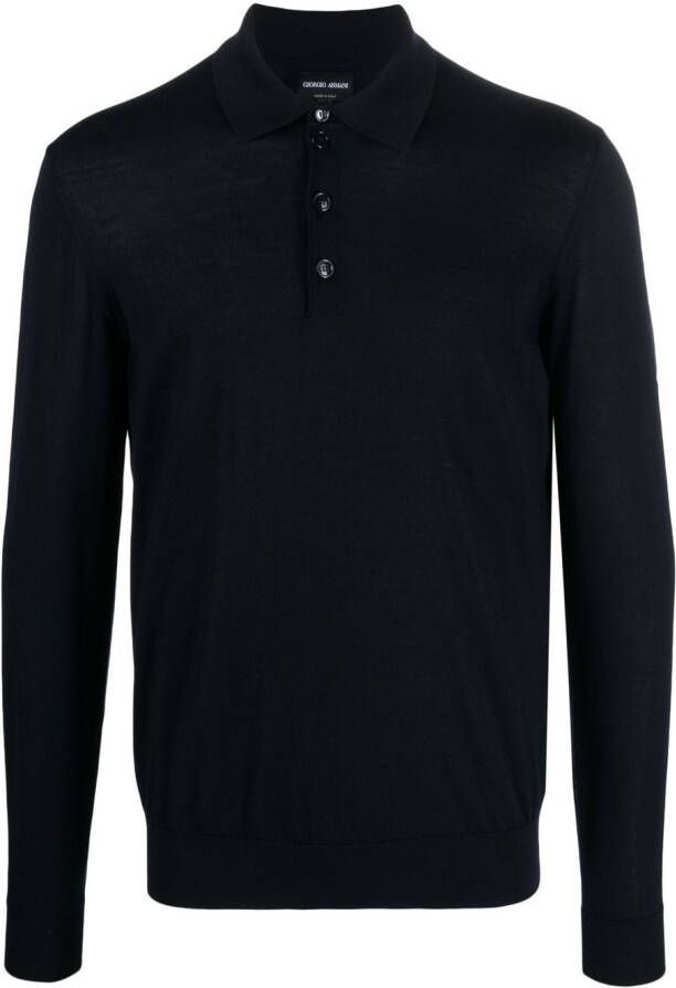 Giorgio Ar i Poloshirt met knopen Blauw