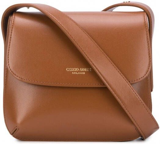 Giorgio Armani Schoudertas met logo Bruin