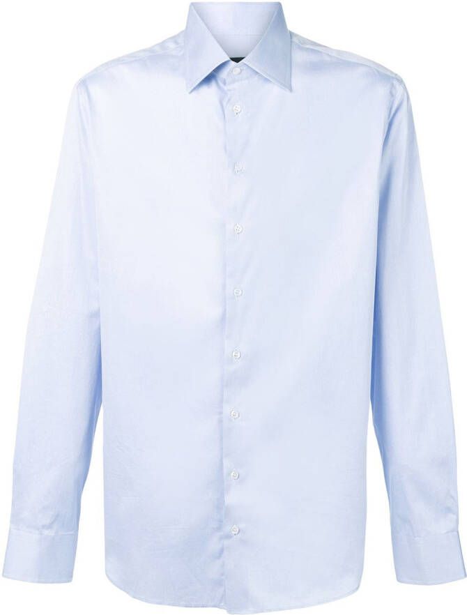 Giorgio Armani shirt met uitgesneden kraag Blauw
