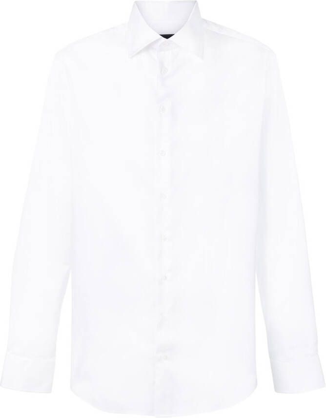 Giorgio Armani shirt met uitgesneden kraag Wit