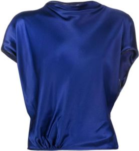 Giorgio Armani short-sleeve silk blouse Blauw