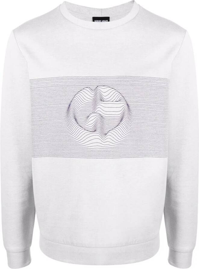 Giorgio Armani Sweater met logoprint Grijs