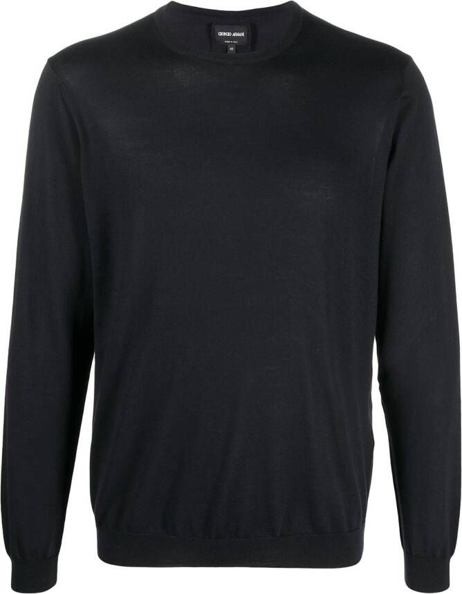 Giorgio Armani Sweater met ronde hals Blauw