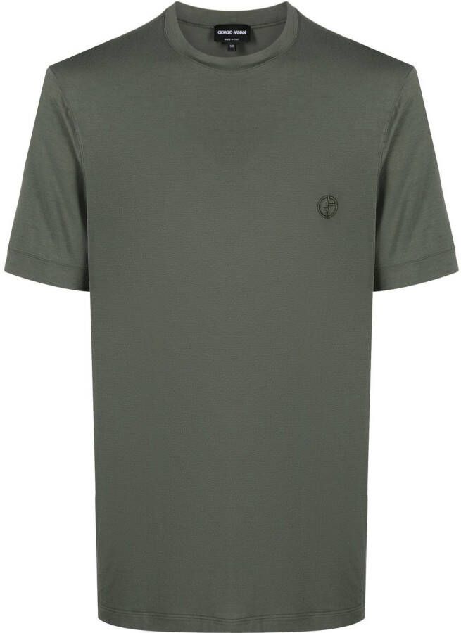 Giorgio Armani T-shirt met geborduurd logo Groen