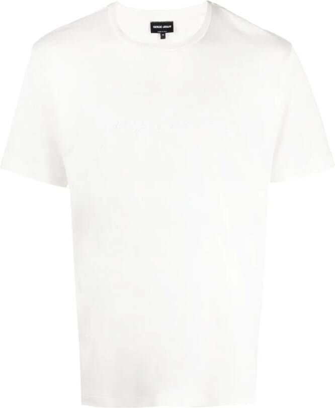 Giorgio Armani T-shirt met geborduurd logo Wit