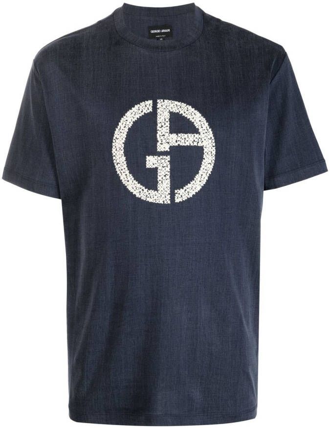 Giorgio Armani T-shirt met logoprint Blauw