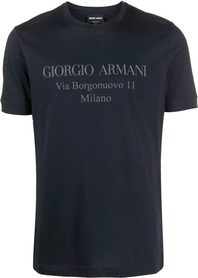 Giorgio Armani T-shirt met logoprint Blauw