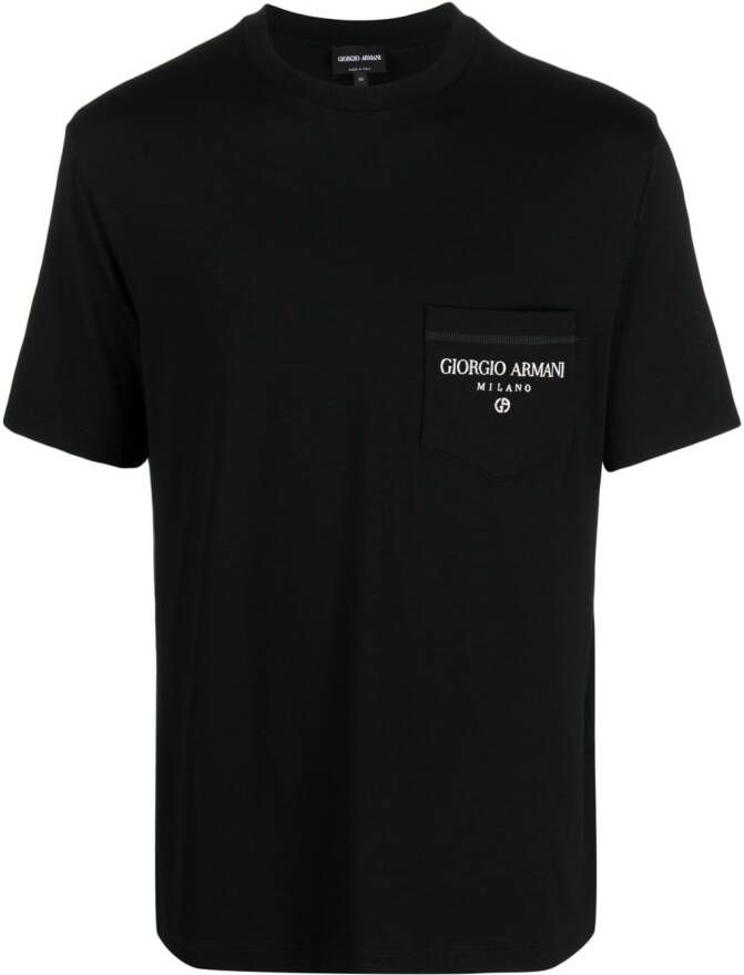 Giorgio Armani T-shirt met logoprint Zwart