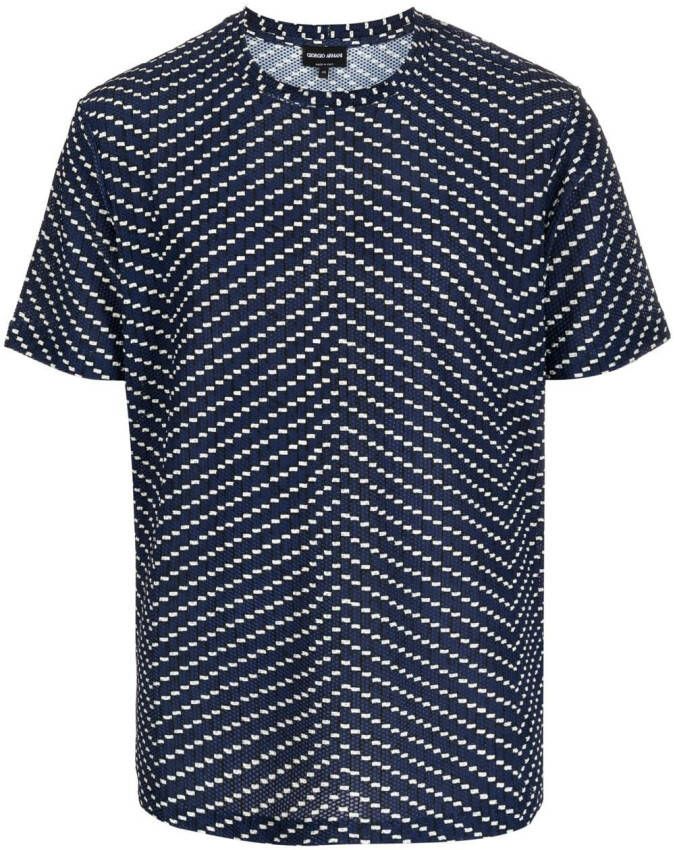 Giorgio Armani T-shirt met patroon Blauw