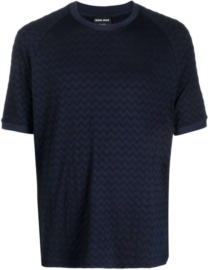 Giorgio Armani T-shirt met ronde hals Blauw