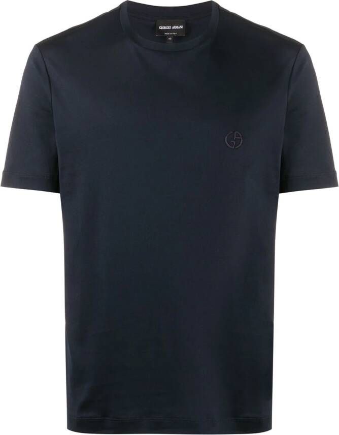 Giorgio Armani T-shirt met ronde hals Blauw