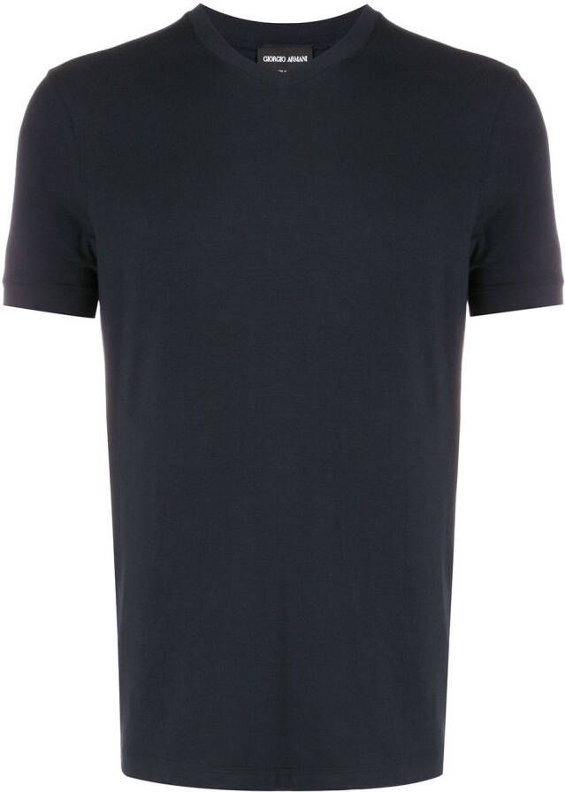 Giorgio Armani T-shirt met V-hals Blauw